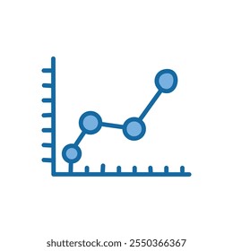 Line chart icon vector isolated on white background for your web and mobile app design, Line chart logo concept