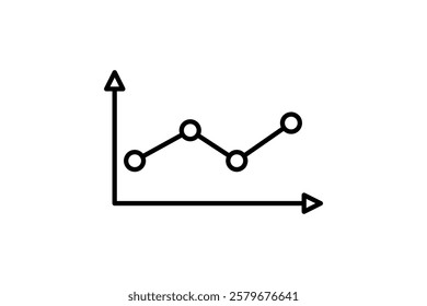 line chart icon vector. Icon related to graph and seo . suitable for web site, app, user interfaces, printable etc. line icon style. simple vector design editable