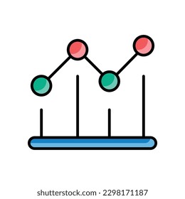Icono de gráfico de línea - Ilustración de material vectorial.