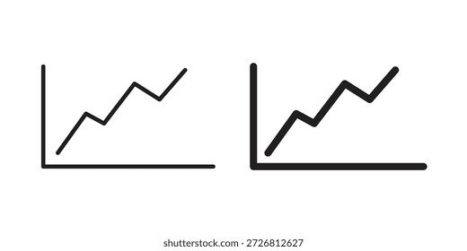 Coleção de vetores de ícones de gráfico de linhas para designs da Web. ícones planos