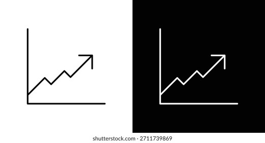 Símbolo de Vector de iconos de gráfico de líneas con líneas de trazo editables para Diseños web