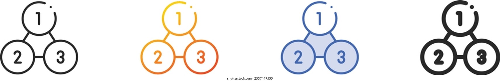 ícone de gráfico de linhas.Design fino de estilo linear, gradiente, azul e negrito isolado no plano de fundo branco