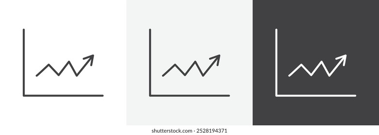 Ícone de gráfico de linha.Moderna ilustração vetorial linear plana moderna na moda sobre fundo branco.
