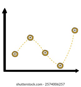 line chart illustration hand drawn isolated vector