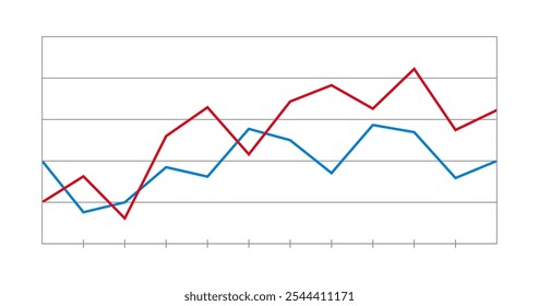 Line chart illustration. Vector clipart.