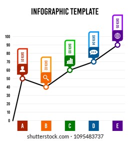 Line chart infographic design template.