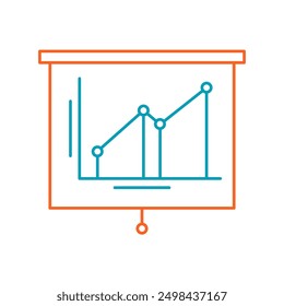 Liniendiagramm für Marketingsymbol