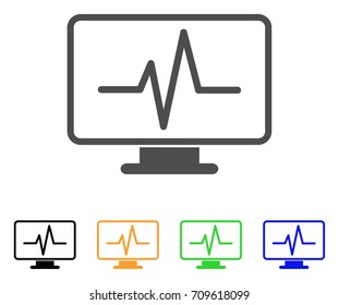 Line Chart Monitoring vector icon. Style is a flat graphic symbol in gray, black, yellow, blue, green color variants. Designed for web and mobile apps.