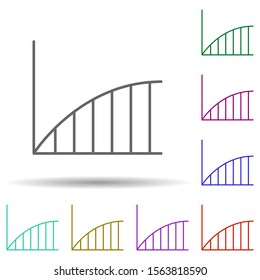 Line chart line multi color icon. Simple thin line, outline vector of chart and diagram icons for ui and ux, website or mobile application