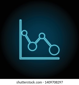 line chart neon icon. Simple thin line, outline vector of charts and diagrams icons for UI and UX, website or mobile application