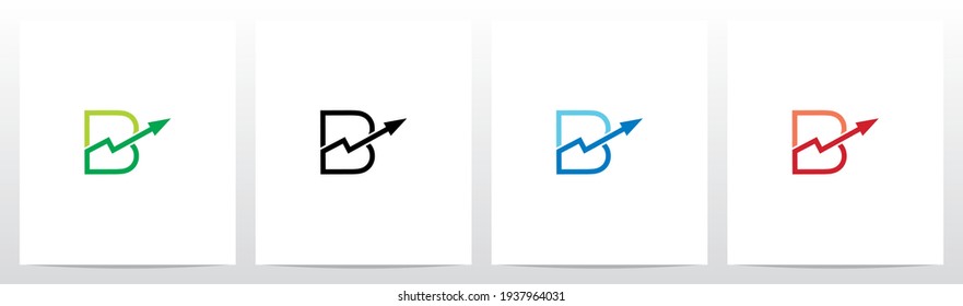 Gráfico de línea en el diseño de logotipo de letra de esquema B