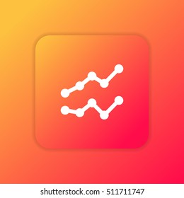 Line Chart orange bright app ui/ux Icon / Logo design