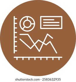 Line chart Outline Circle Style Icon Design