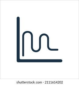 Line chart sinusoid graph or info graphic icon
