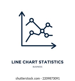 line chart statistics icon from business collection. Thin linear line chart statistics, business, chart outline icon isolated on white background. Line vector line chart statistics sign, symbol for 