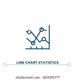 line chart statistics outline vector icon. simple element illustration. line chart statistics outline icon from editable business concept. can be used for web and mobile
