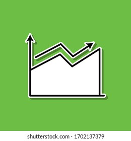 Zeilendiagramm-Aufkleber-Symbol Einfache dünne Linie, Vektorillustration von Diagrammen und Diagrammen für i und ux, Website oder mobile Applikationen