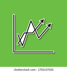 Line chart line sticker icon. Simple thin line, outline vector of chart and diagram icons for ui and ux, website or mobile application