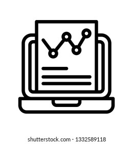 Line chart vector, Digital marketing line style icon editable stroke