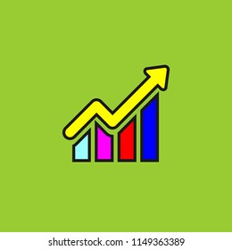 Line chart vector icon