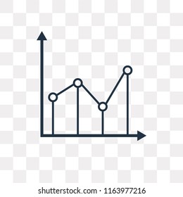 Line chart vector icon isolated on transparent background, Line chart logo concept