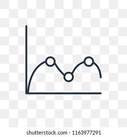 Line chart vector icon isolated on transparent background, Line chart logo concept