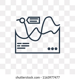 Line chart vector icon isolated on transparent background, Line chart logo concept