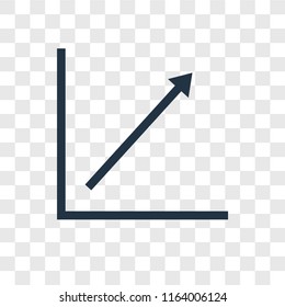 Line chart vector icon isolated on transparent background, Line chart logo concept