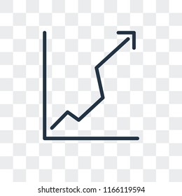 Line chart vector icon isolated on transparent background, Line chart logo concept