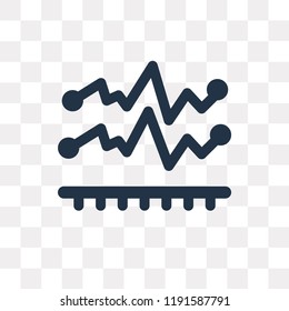 Line chart vector icon isolated on transparent background, Line chart transparency concept can be used web and mobile
