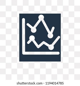 Line chart vector icon isolated on transparent background, Line chart transparency concept can be used web and mobile