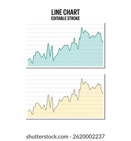 Ícone de vetor de gráfico de linha com plano de fundo branco Design Illustration 