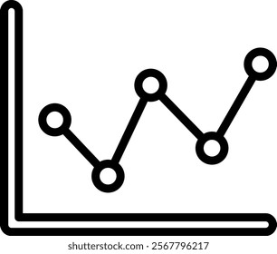 Line Chart Vector Lineal Icon On White Background.