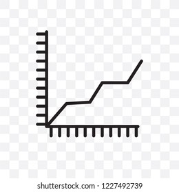 Line chart vector linear icon isolated on transparent background, Line chart transparency concept can be used for web and mobile