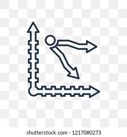 Line chart vector outline icon isolated on transparent background, high quality linear Line chart transparency concept can be used web and mobile