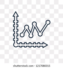 Line chart vector outline icon isolated on transparent background, high quality linear Line chart transparency concept can be used web and mobile
