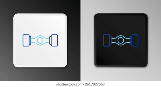 Line Chassis car icon isolated on grey background. Colorful outline concept. Vector