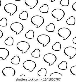 line chat bubble and love heart background