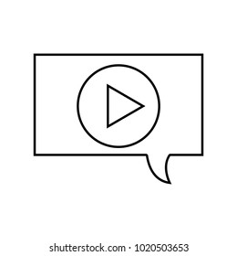 line chat bubble play video message