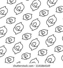 line chat bubbles with heart love message