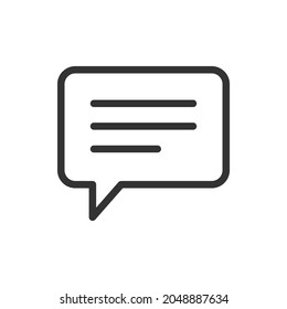 icono de chat de línea aislado en fondo blanco