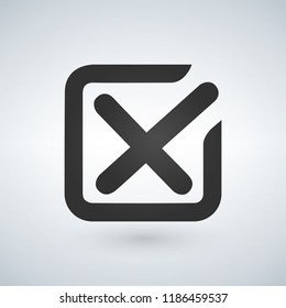 line check mark or check box cross icons . flat style vector illustration isolated on white background.