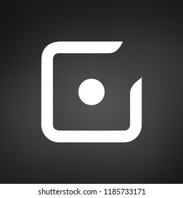 line check mark or check box with dot icon . flat style vector illustration isolated on black background.