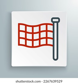 Line Checkered flag icon isolated on white background. Racing flag. Colorful outline concept. Vector