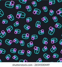 Línea icono de queso aislado sin patrón sobre fondo negro.  Vector
