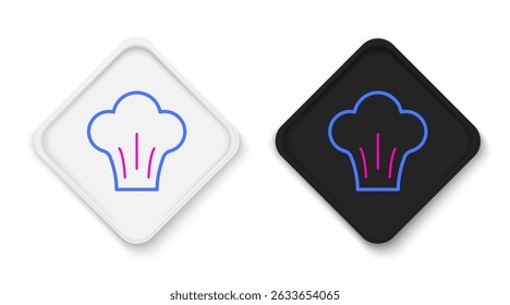 Line Chef hat icon isolated on white background. Cooking symbol. Cooks hat. Colorful outline concept. Vector