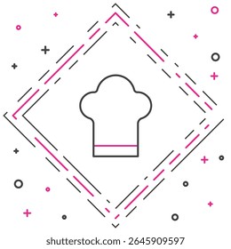 Line Chef hat icon isolated on white background. Cooking symbol. Cooks hat. Colorful outline concept. Vector