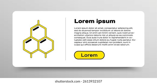 Line Chemical formula icon isolated on white background. Abstract hexagon for innovation medicine, health, research and science. Colorful outline concept. Vector