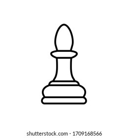 Line chess Bishop piece icon isolated on white background. Board game. Black silhouette. Vector illustration.