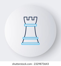 Line Chess icon isolated on white background. Business strategy. Game, management, finance. Colorful outline concept. Vector
